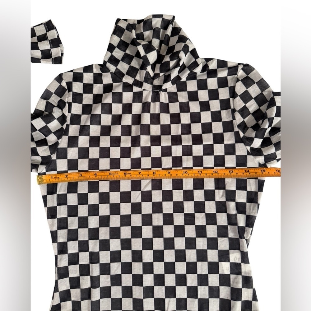 Timeless And Elegant Checkered Black and White One Piece Size M